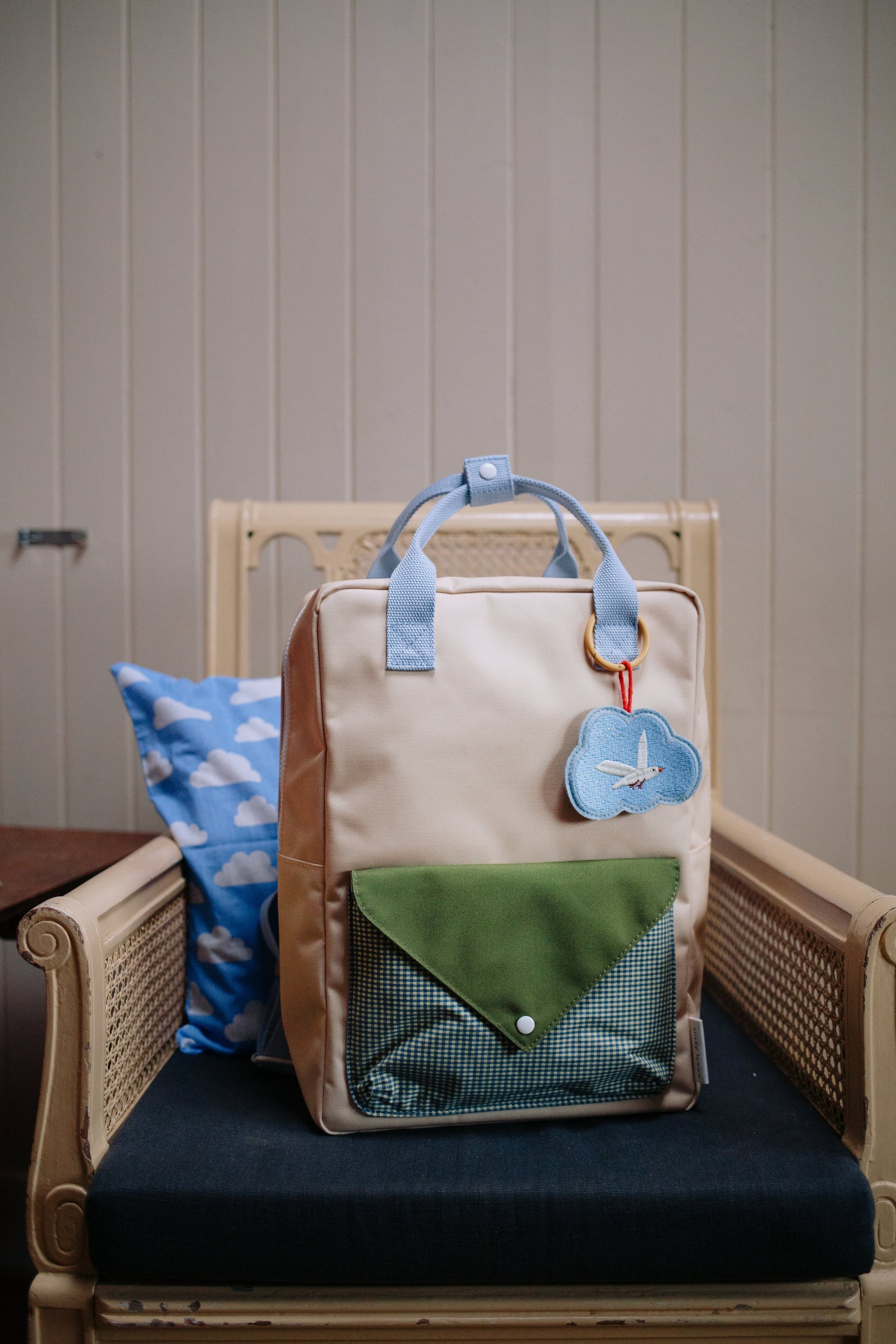 Mochila Grande Envelope Twiggy Beige Sticky Lemon | mochila-envelope-twiggybeige-lollakids