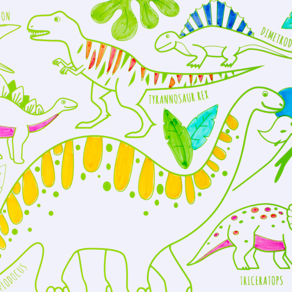 Mini Tapete de Colorir Reversível Dinossauros Super Petit