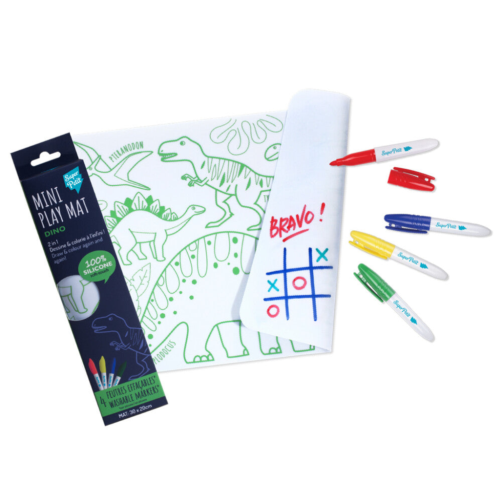 Mini Tapete de Colorir Reversível Dinossauros Super Petit