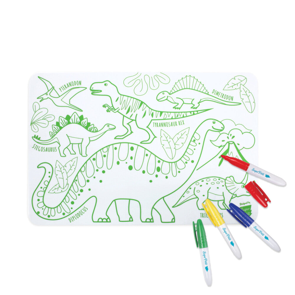 Mini Tapete de Colorir Reversível Dinossauros Super Petit