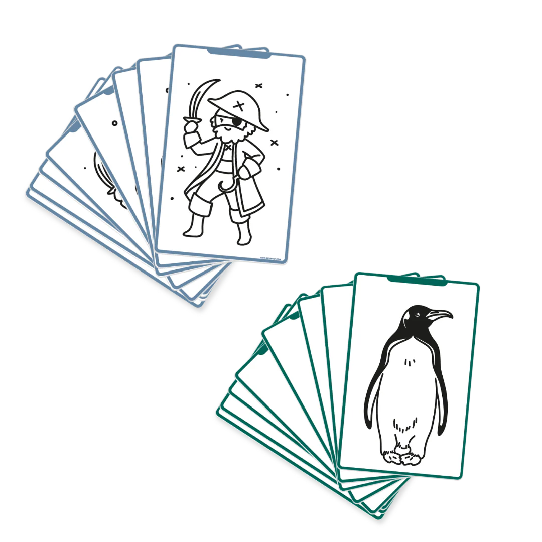 Refill KIDYDRAW-MINI | Cartões Extra Animais do Mundo & Oceanos & Piratas