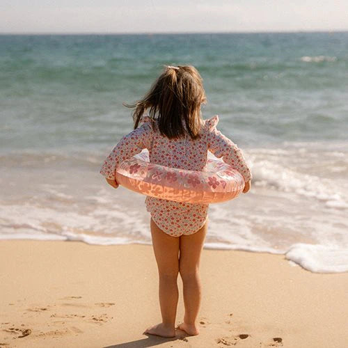 Bóia Swim Ring 50cm Pink Flowers da Little Dutch