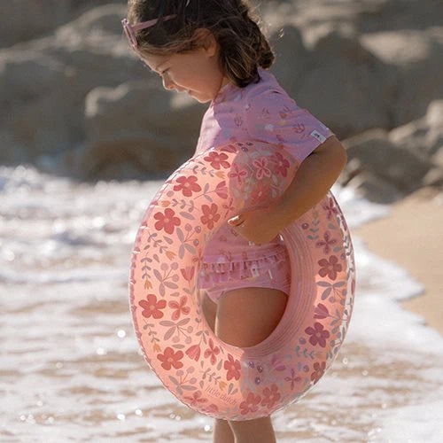 Bóia Swim Ring 50cm Pink Flowers da Little Dutch