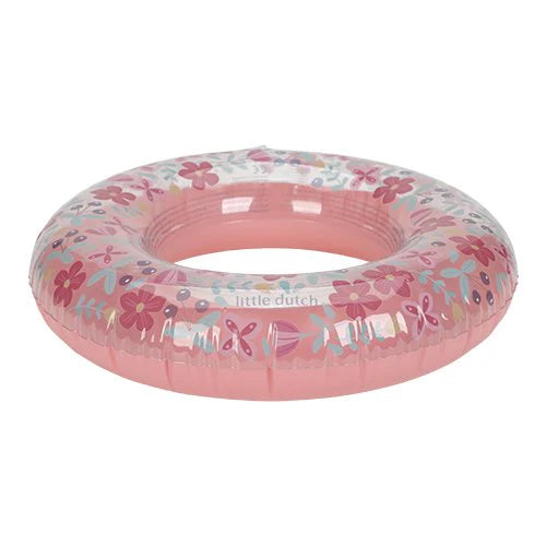 Bóia Swim Ring 50cm Pink Flowers da Little Dutch