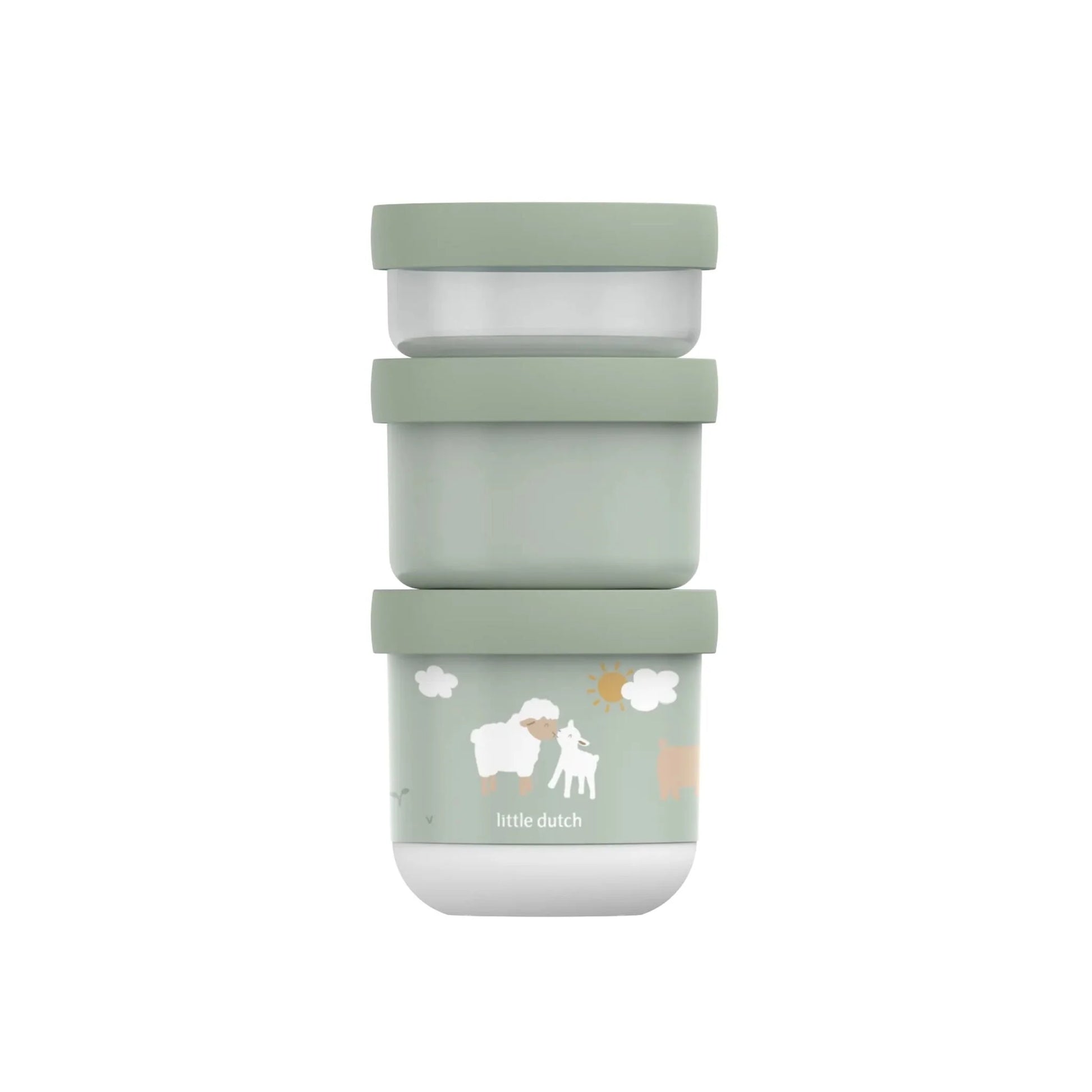 Snack Box Empilhável 3 Peças Little Farm – Little Dutch | Lolla Kids