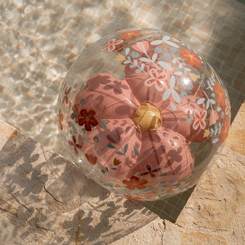 Bola de Praia 3D Ocean Pink Flowers da little Dutch