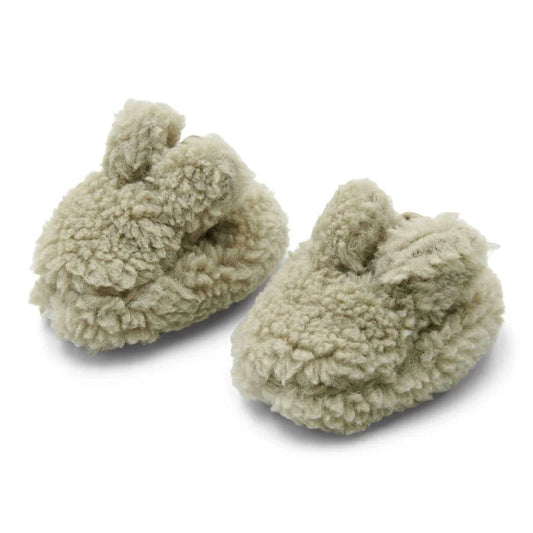 Pantufas Coelhinho Teddy Newborn (Swee Green) com Forro em Algodão Orgânico 