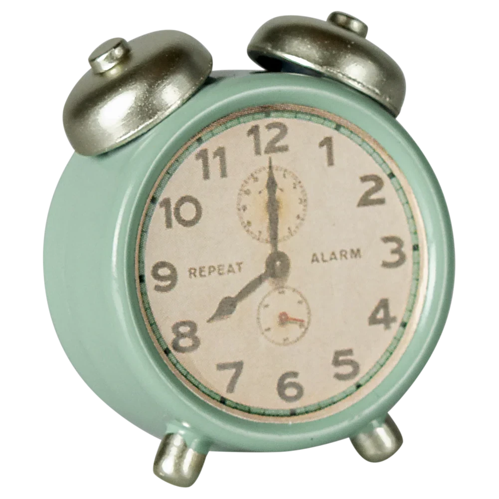 Maileg despertador rato verde menta miniatura