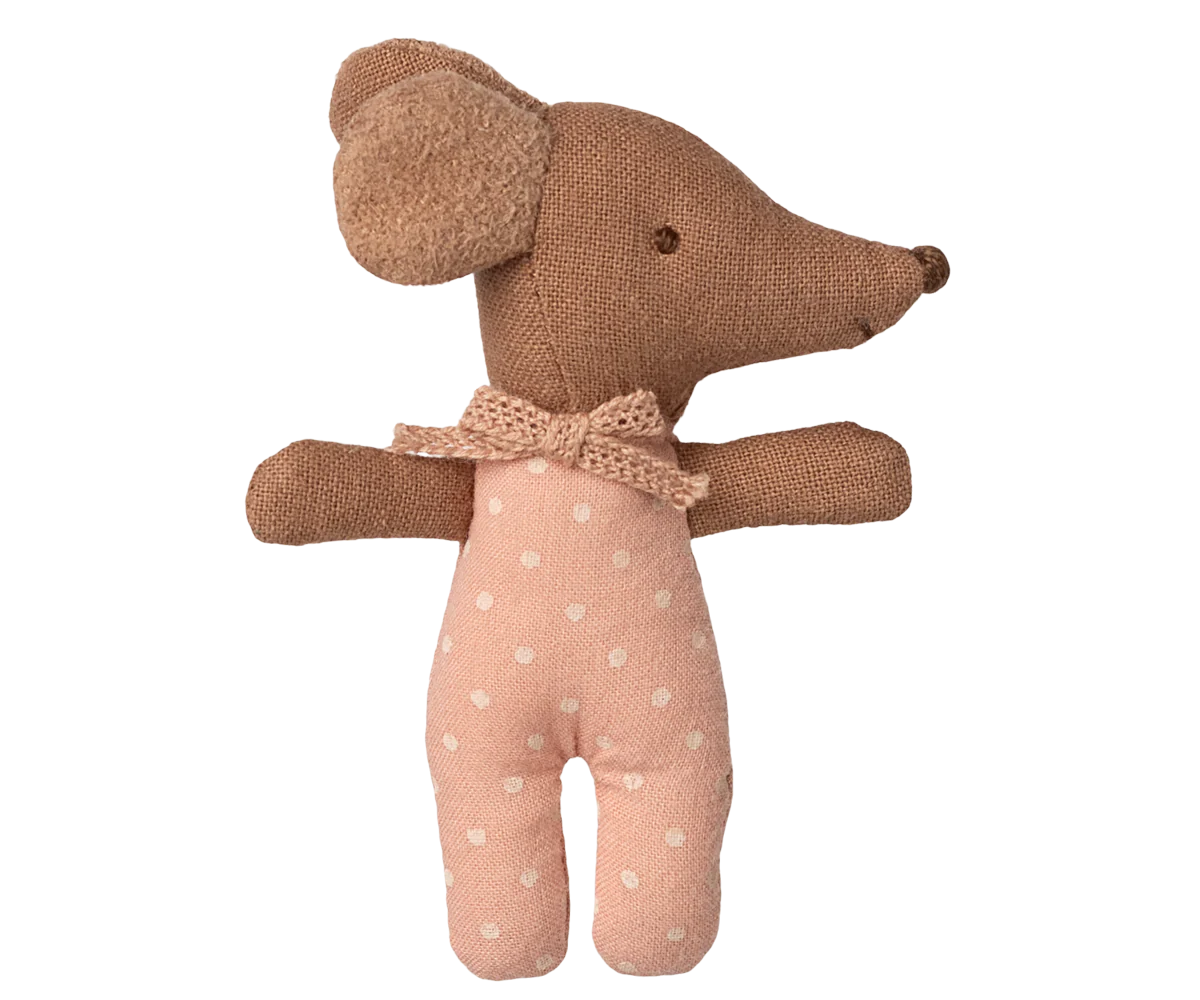 Maileg Sleepy-Wakey Baby Mouse na Caixa de Fósforos – Rose