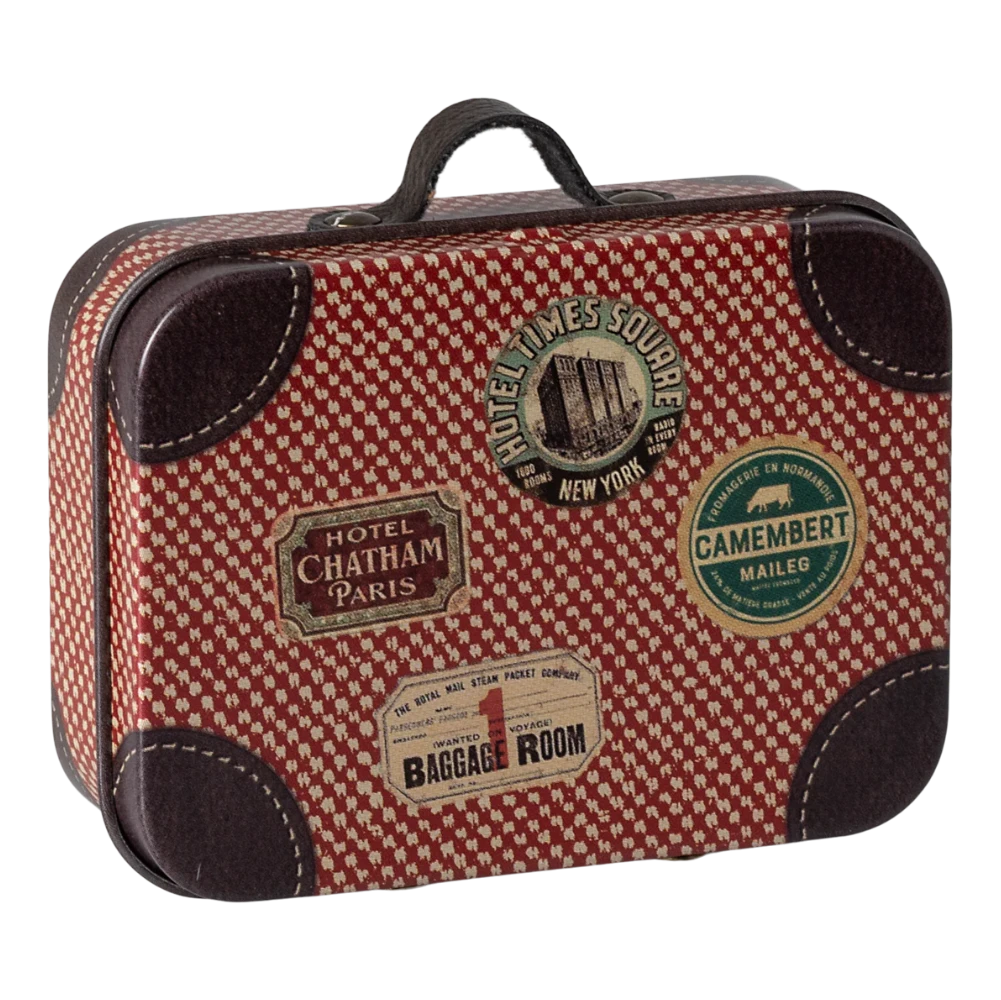 Maileg mala de viagem micro vermelha ratinhos