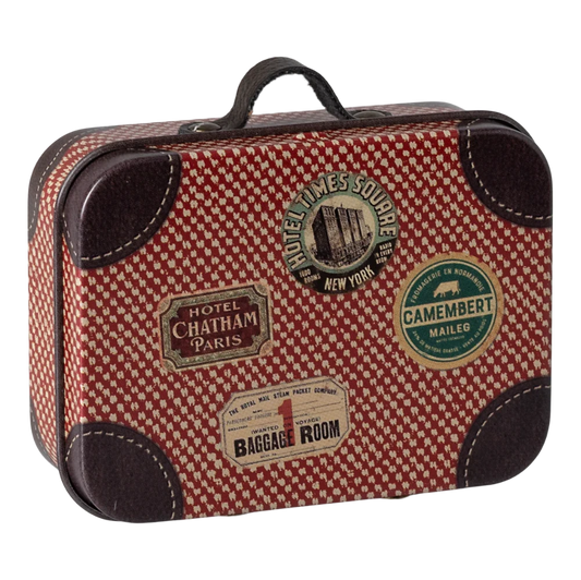 Maileg mala de viagem micro vermelha ratinhos