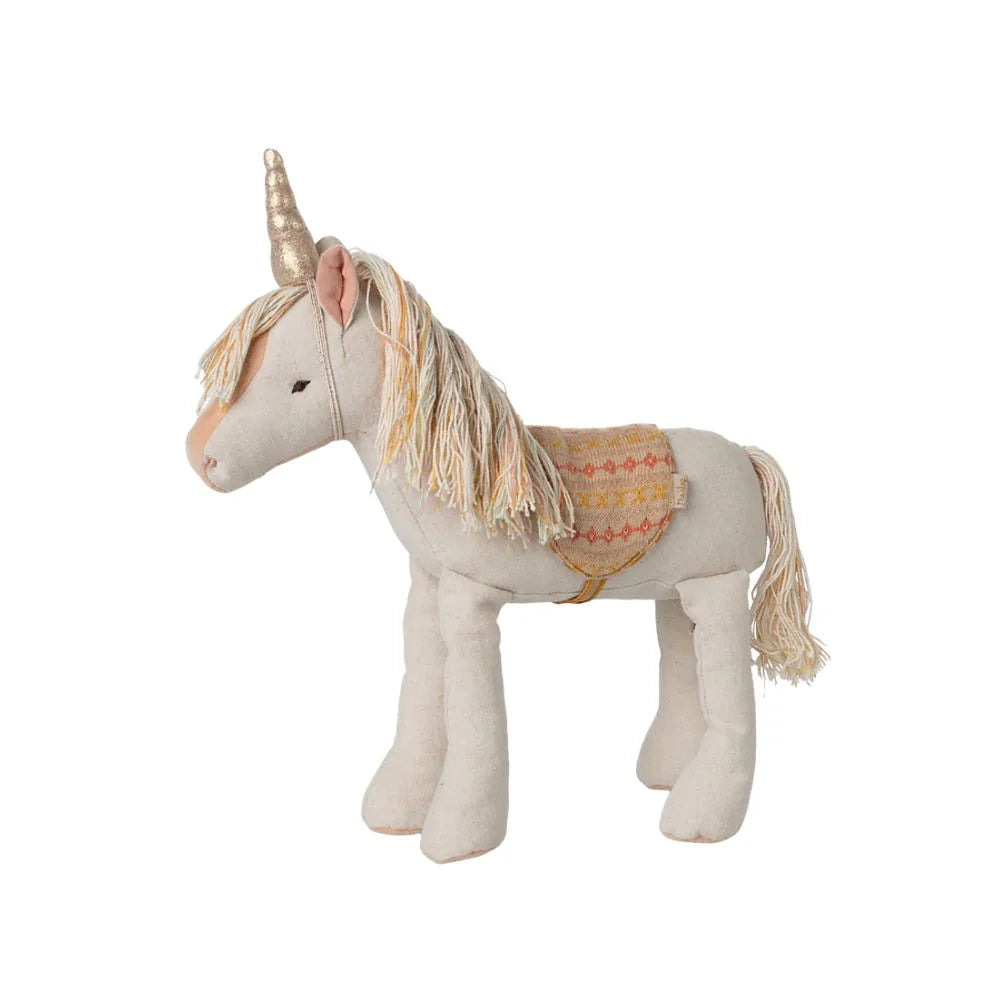Unicórnio Pequeno Maileg – Brinquedo de Linho e Algodão
