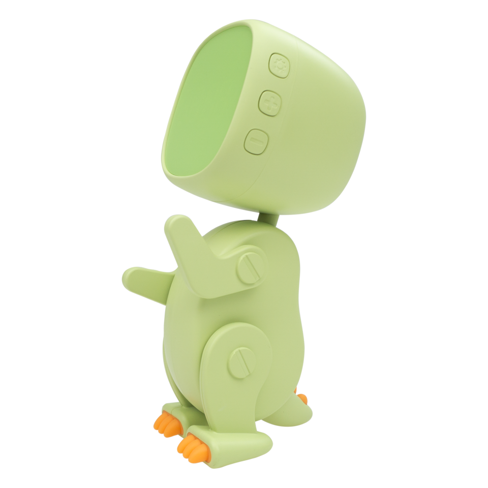 ✨Despertador Digital Infantil Robo Dino Verde Recarregável