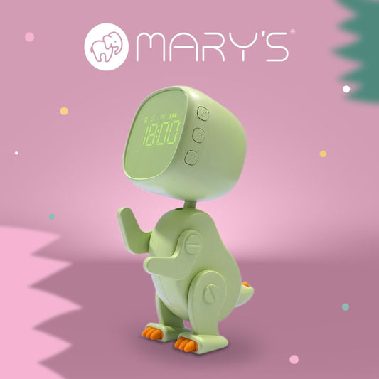 ✨Despertador Digital Infantil Robo Dino Verde Recarregável