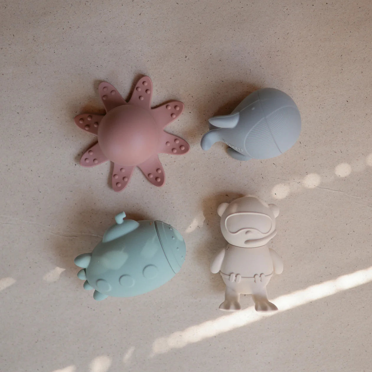 Conjunto de 4 Brinquedos Banho Vida Marinha da Mushie