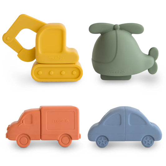 Conjunto de 4 Brinquedos Banho Veículos da Mushie