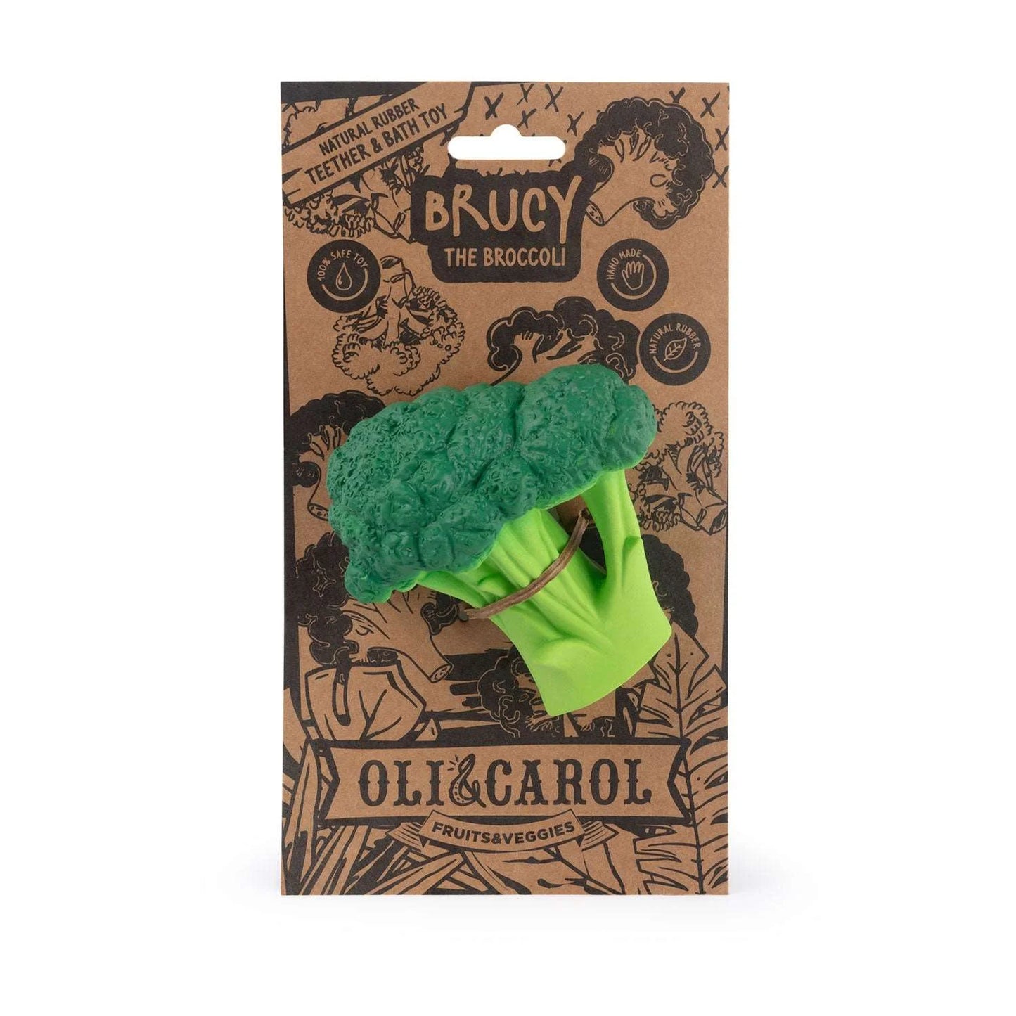 Brucy the Broccoli – Mordedor 100% Borracha Natural (0+) | Brinquedo de Banho Sem Furos