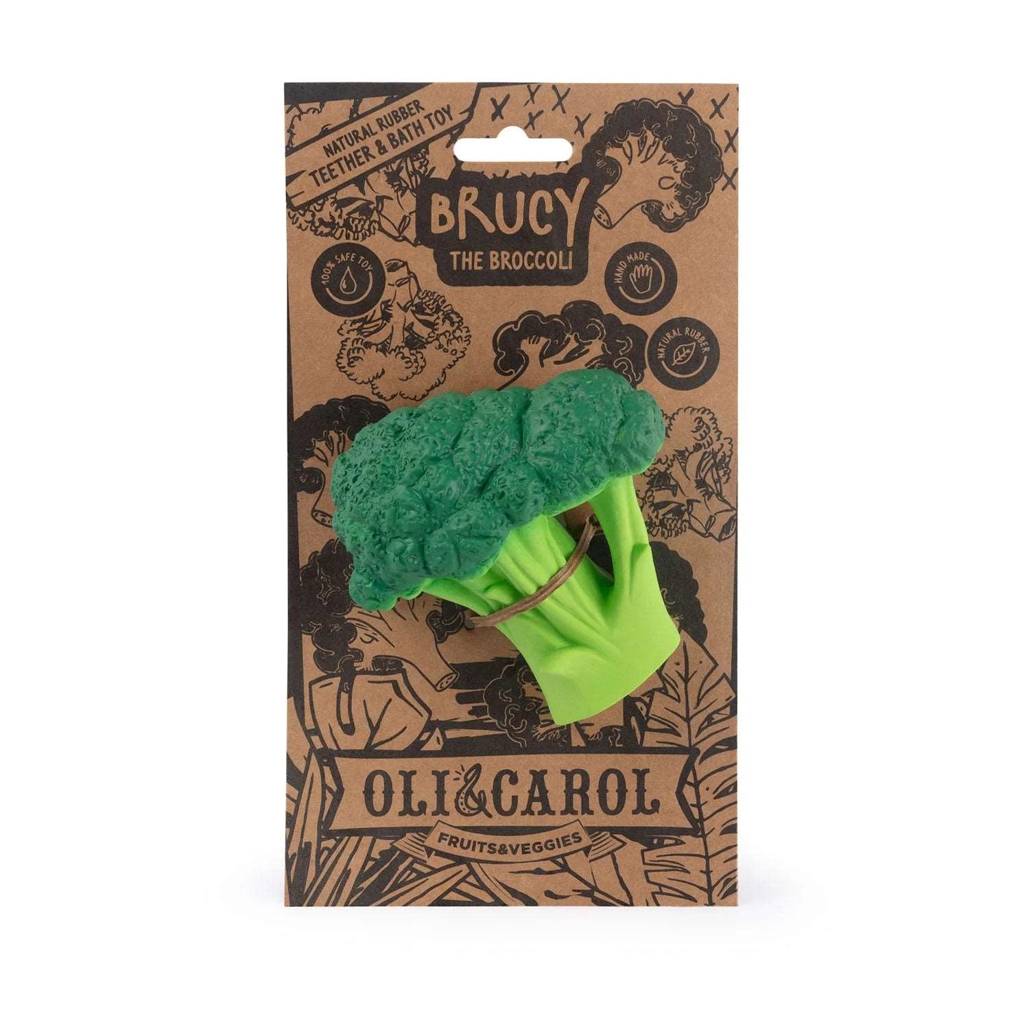 Brucy the Broccoli – Mordedor 100% Borracha Natural (0+) | Brinquedo de Banho Sem Furos