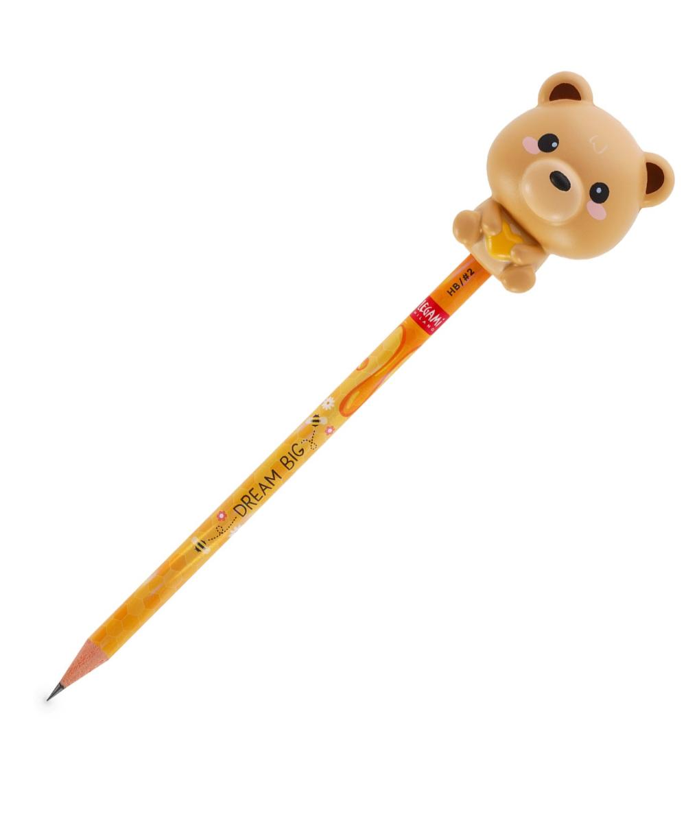Lápis de Grafite com Squishy Teddy Bear Legami Squeezies HB nº 2 | legami-lapis-squishy-urso-lollakids