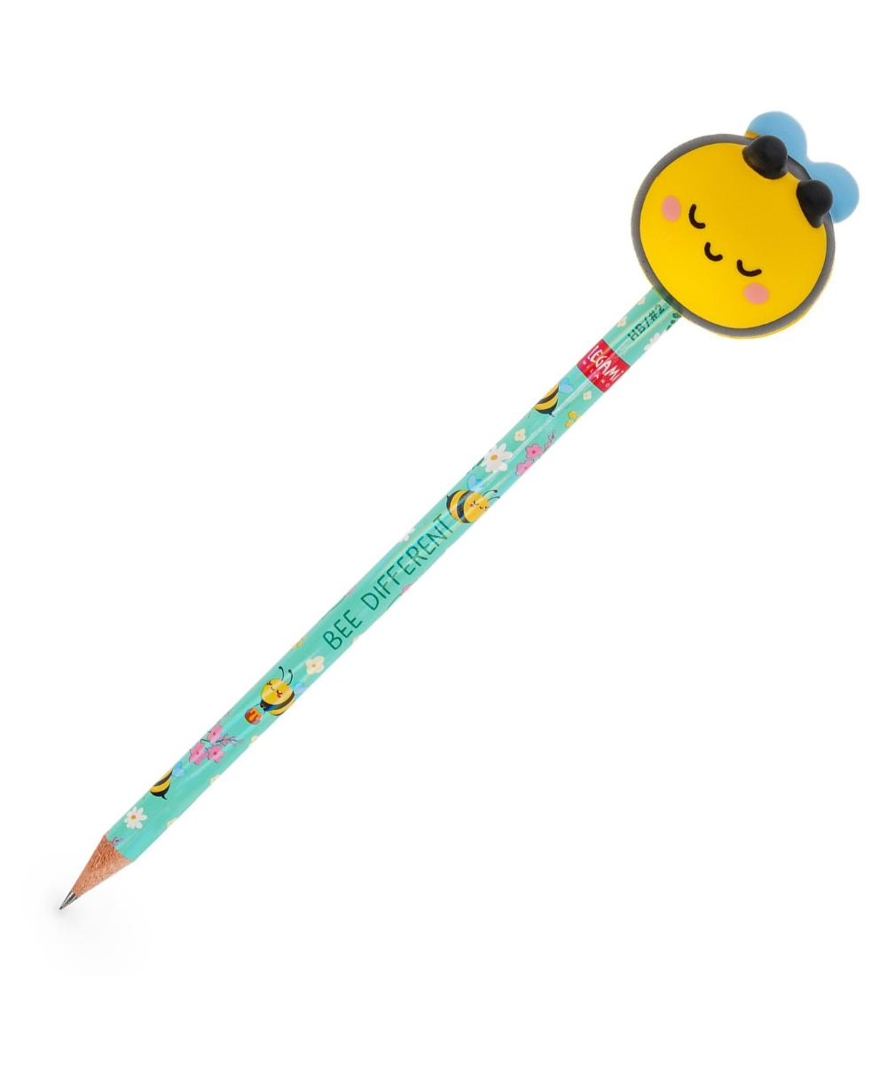 Lápis de Grafite com Squishy Bee Legami Squeezies HB nº 2 | legami-lapis-squishy-abelha-lollakids