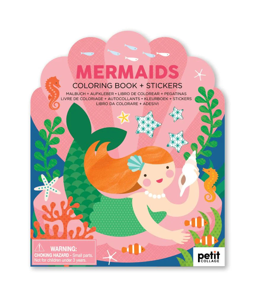 Livro de Colorir com Autocolantes | Mermaid