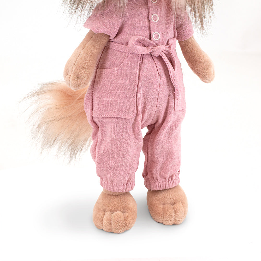 Roupa rosa removível e cabides da peluche Lucky Yoyo Comfortable Walk | orange-toys-peluche-lucky-doggy-rosa-lollakids