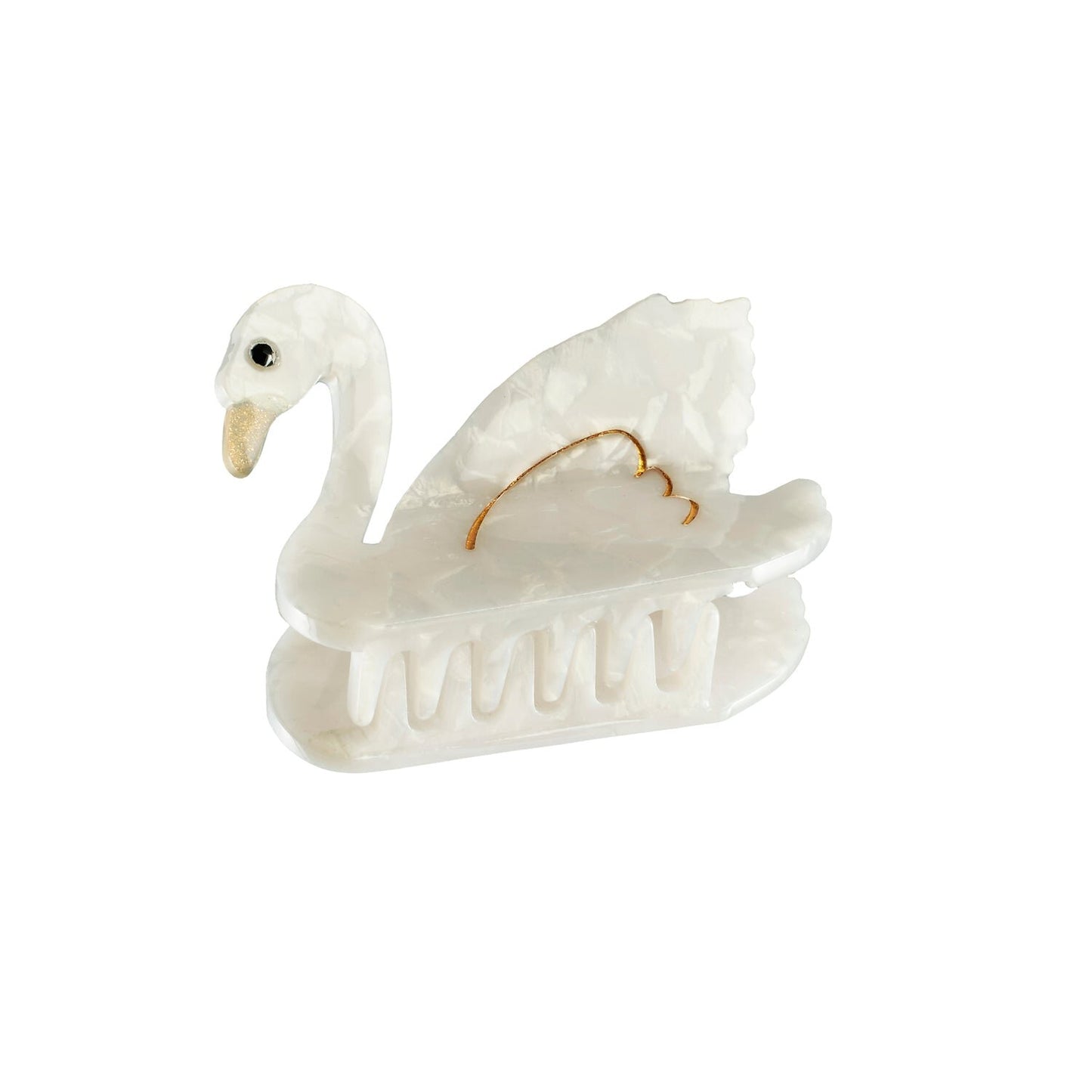 Mola de Cabelo Cisne em Acetato Perolado, Elegante e Sustentável