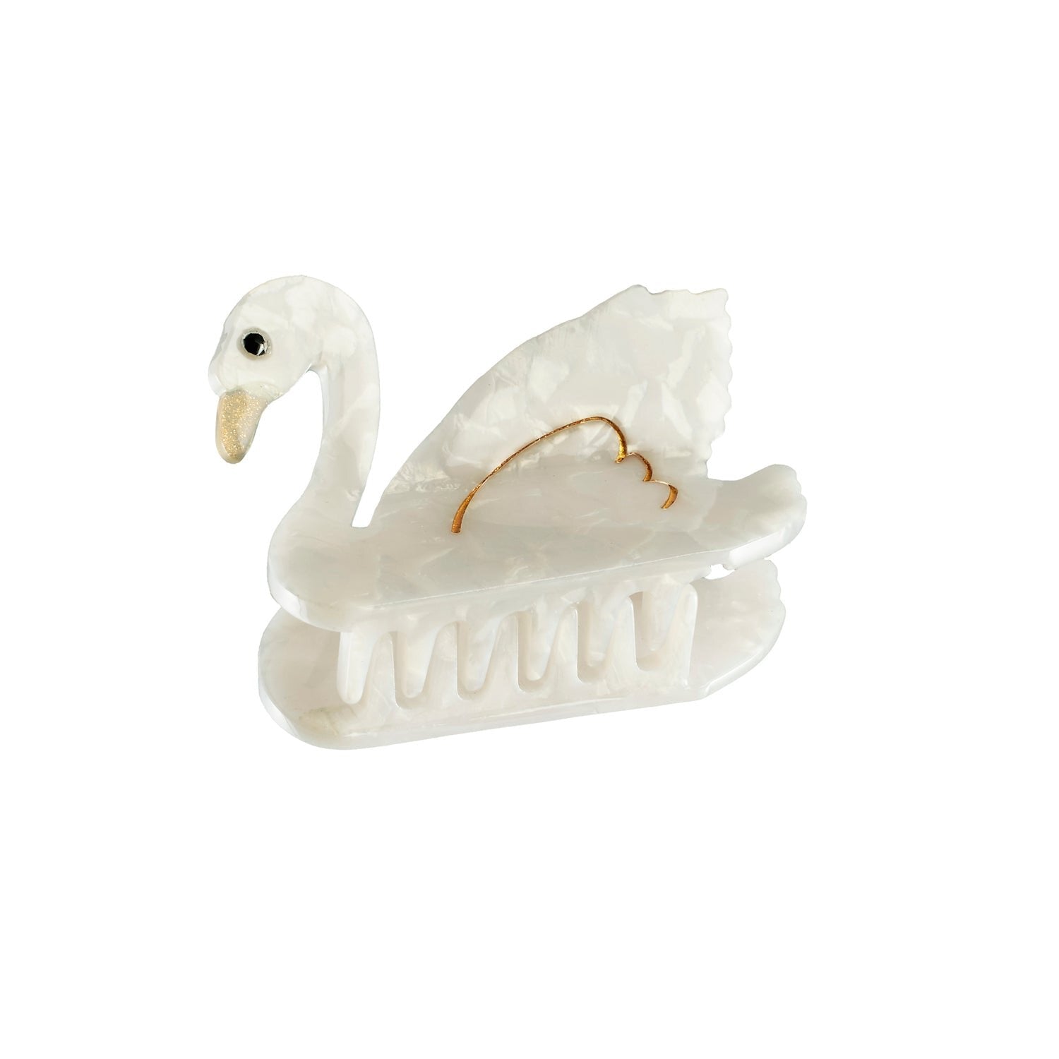 Mola de Cabelo Cisne em Acetato Perolado, Elegante e Sustentável