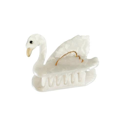Mola de Cabelo Cisne em Acetato Perolado, Elegante e Sustentável