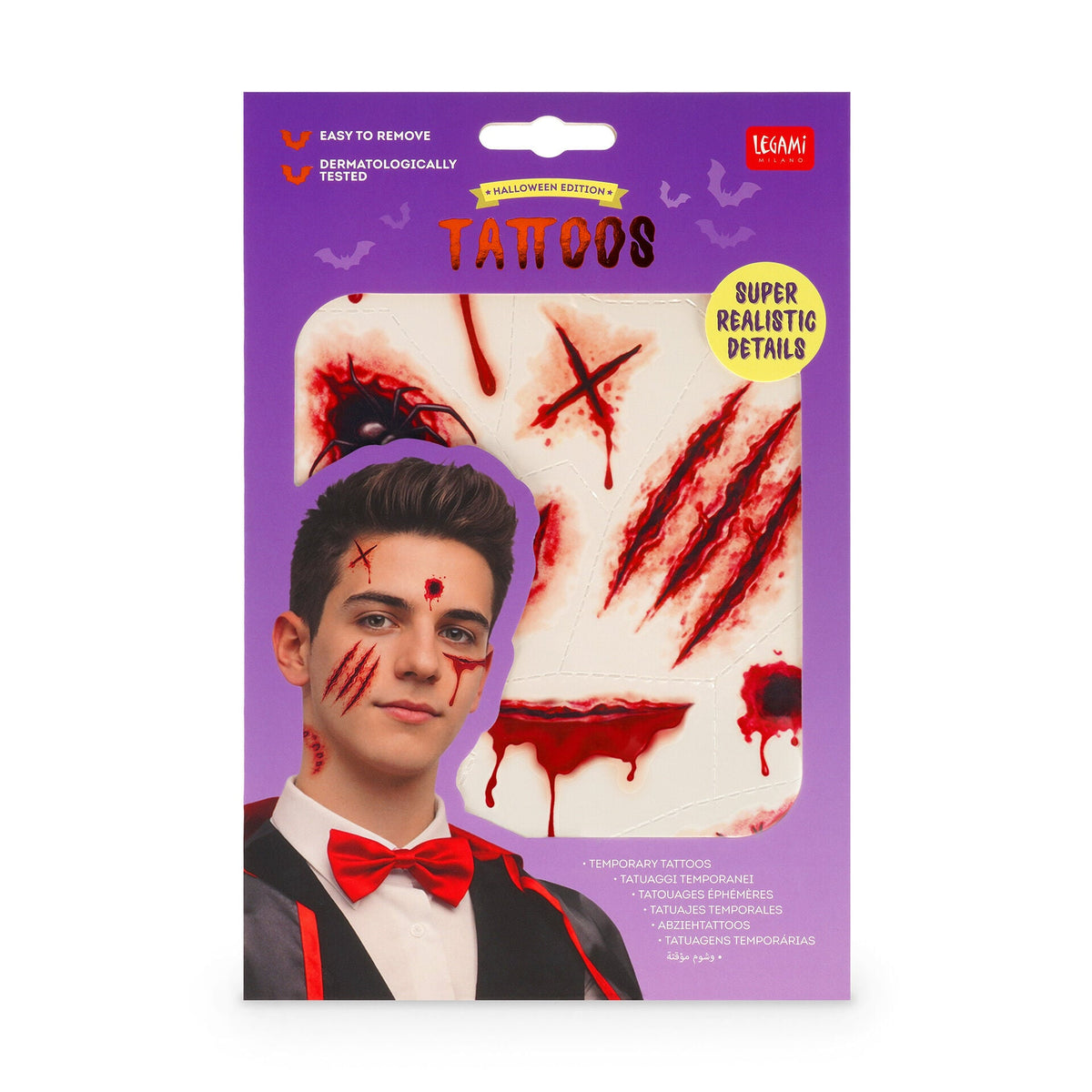 Tatuagens Temporárias Cicatriz Halloween – Creepy Tattoos | Legami