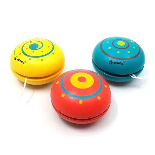 Yo-Yo de Madeira “CLASSIC” – Display 18 (3 Designs) | FSC® | #13007