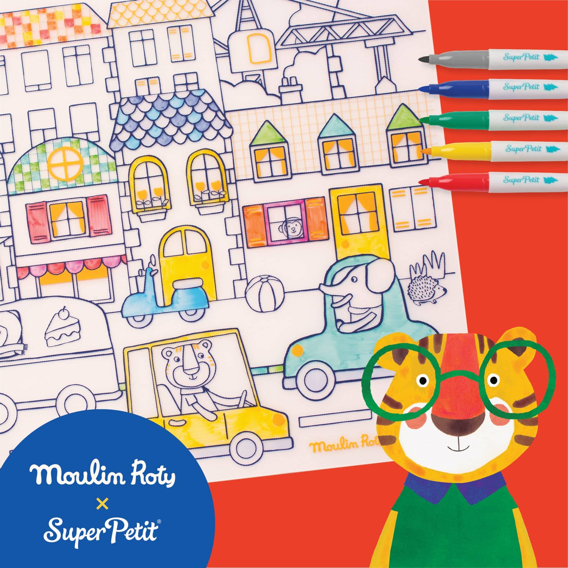 Tapete de Silicone para Colorir SuperPetit x Moulin Roty Popipop | Lolla Kids
