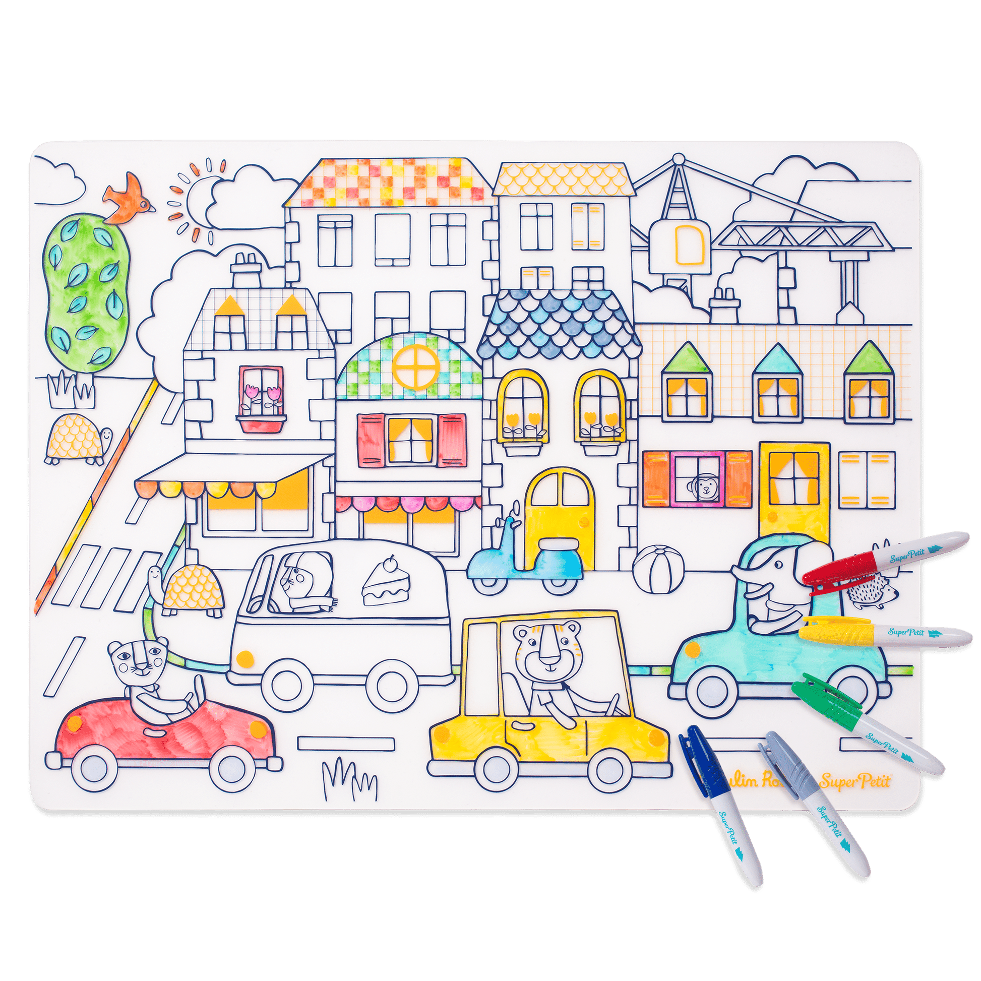 Tapete de Silicone para Colorir SuperPetit x Moulin Roty Popipop | Lolla Kids