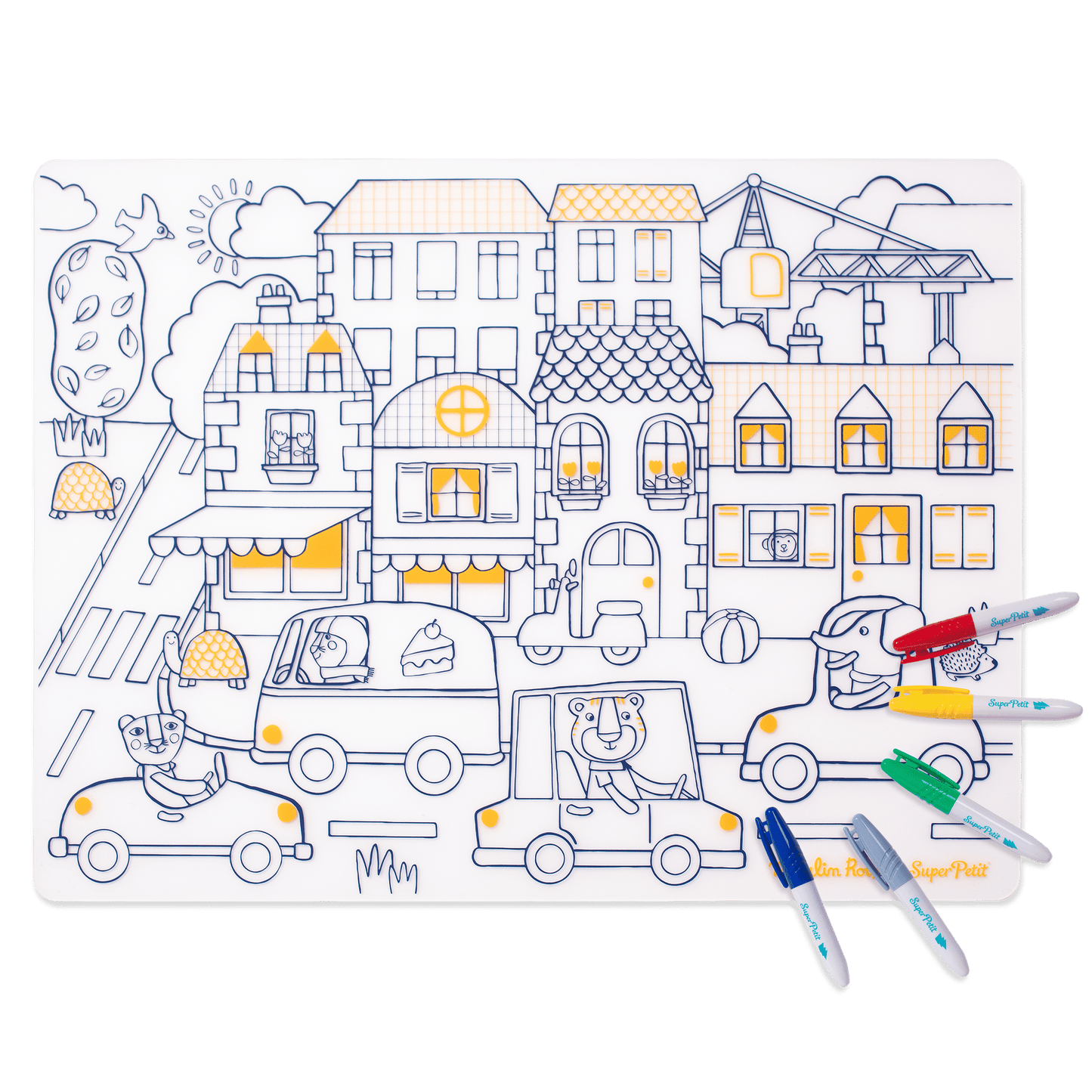 Tapete de Silicone para Colorir SuperPetit x Moulin Roty Popipop | Lolla Kids