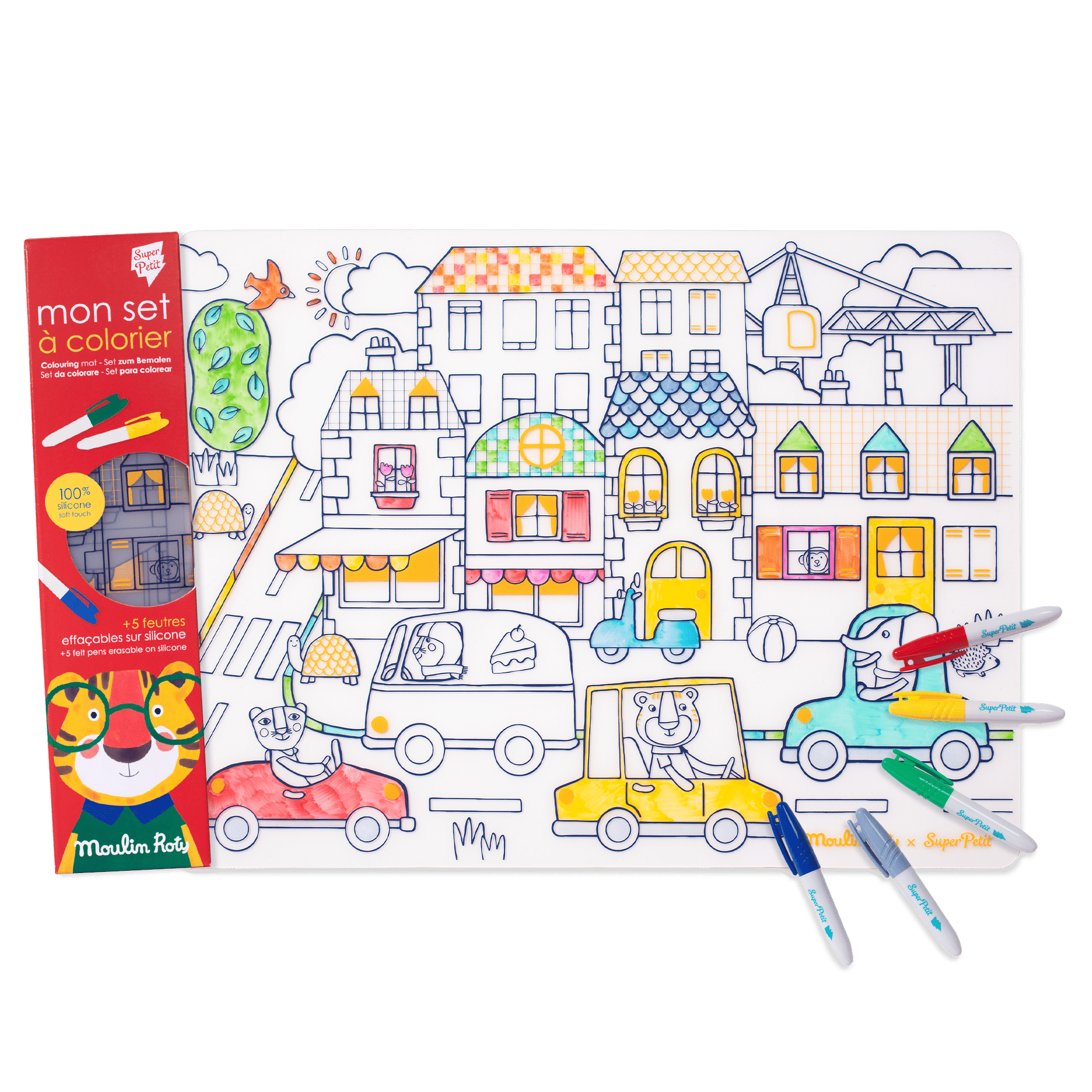 Tapete de Silicone para Colorir SuperPetit x Moulin Roty Popipop | Lolla Kids