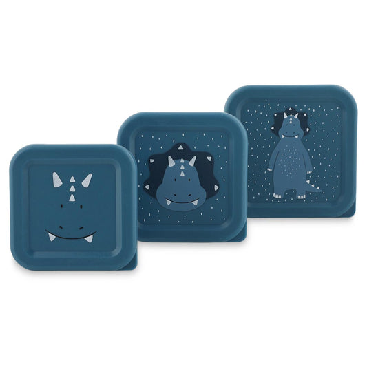 Conjunto de 3 caixas de snack Mr. Triceratops da Trixie Baby