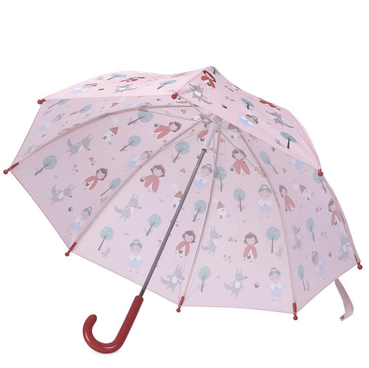 Guarda-chuva infantil Tutete Little Red aberto, padrão Capuchinho Vermelho