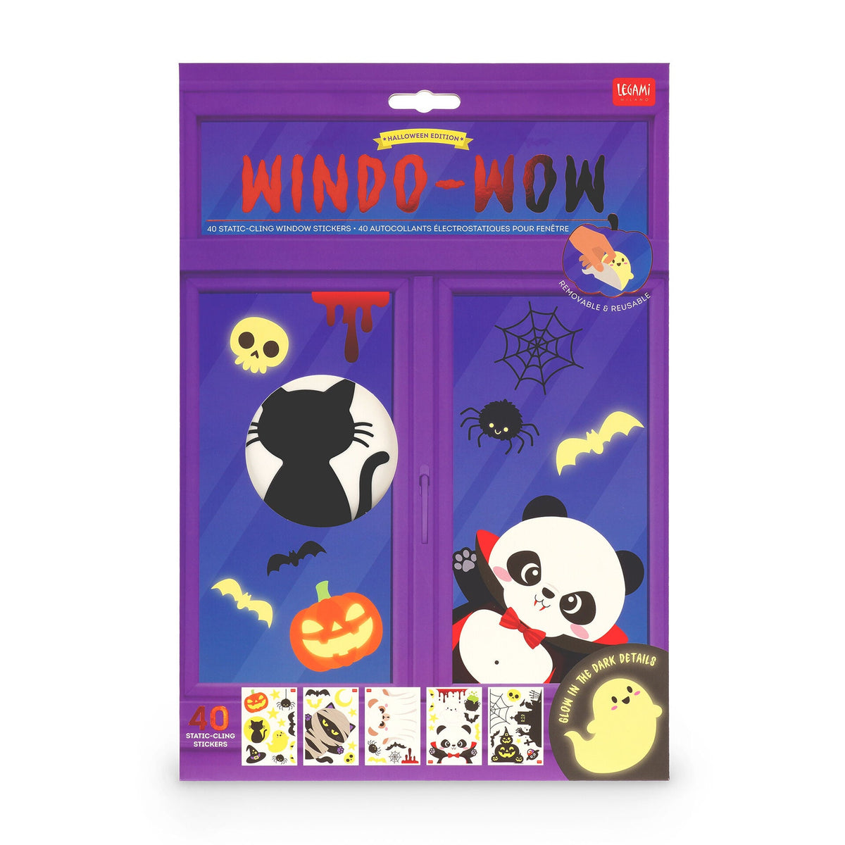 40 Stickers Estáticos para Janela Abóbora Halloween – Windo-Wow | Legami