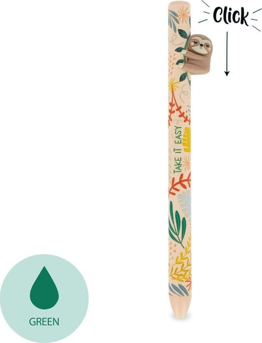 Caneta Esferográfica Retrátil Free Hugs Sloth Legami - vista frontal | legami-caneta-freehugs-preguica-lollakids