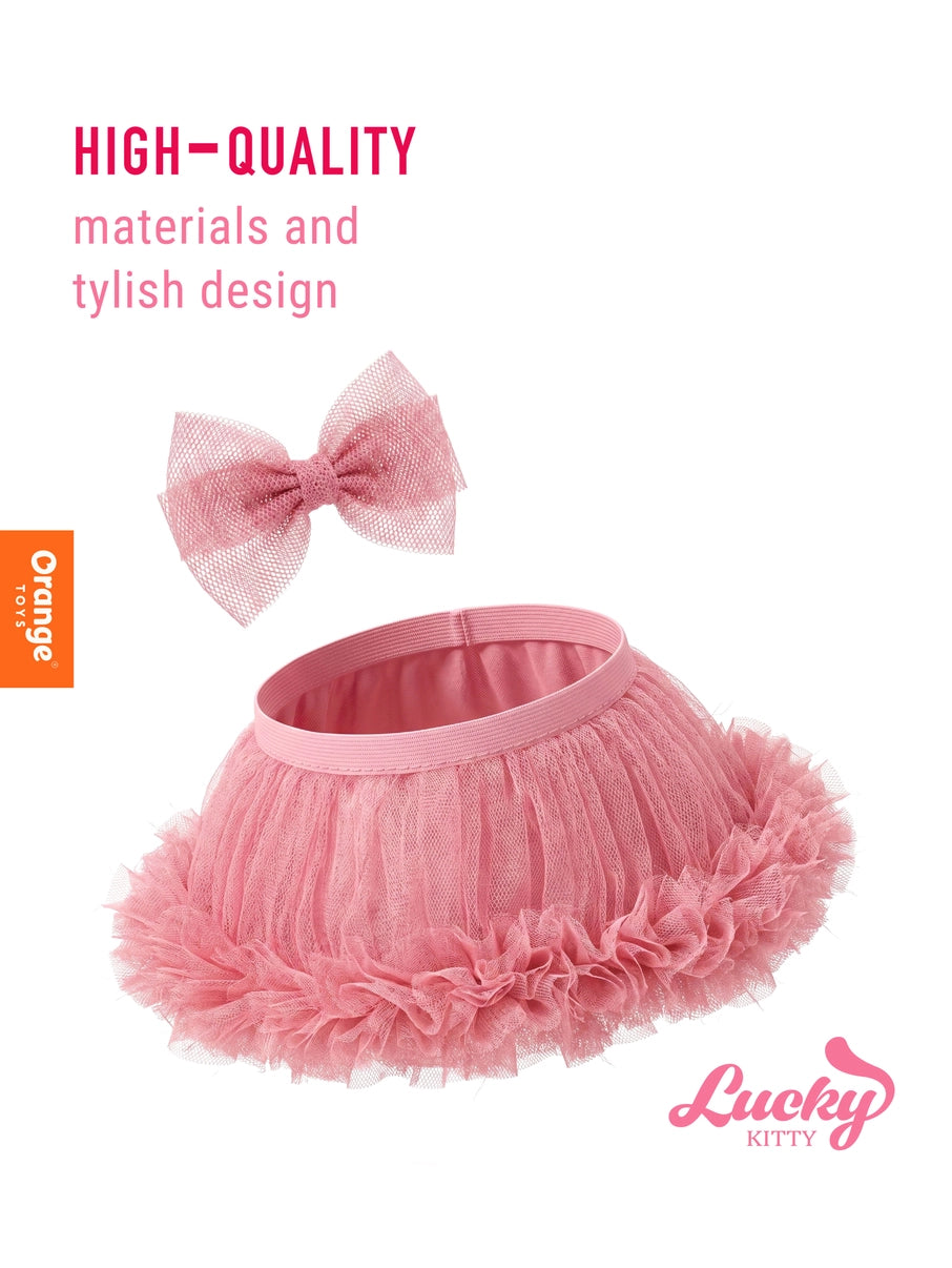 Conjunto de roupa Coração Rosa da Orange Toys para peluches Lucky Kitty | orange-toys-roupa-peluche-lucky-kitty-coracao-rosa-lollakids