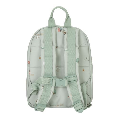 Vista traseira da mochila Little Farm da Little Dutch com alças ajustáveis e tira peitoral | little-dutch-mochila-little-farm-lollakids