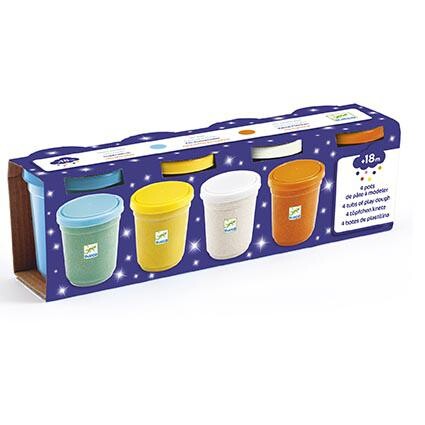 Conjunto 4 Potes de Plasticina |Glitter