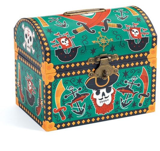 Mealheiro baú Pirata da Djeco com cadeado | djeco-mealheiro-pirata-lollakids