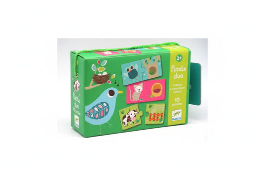 Puzzle educativo de associação, ideal para aprender a ligar cada animal ao seu habitat.