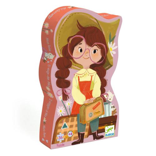 Puzzle colorido que acompanha a Mia numa viagem de comboio cheia de aventuras e novos amigos.