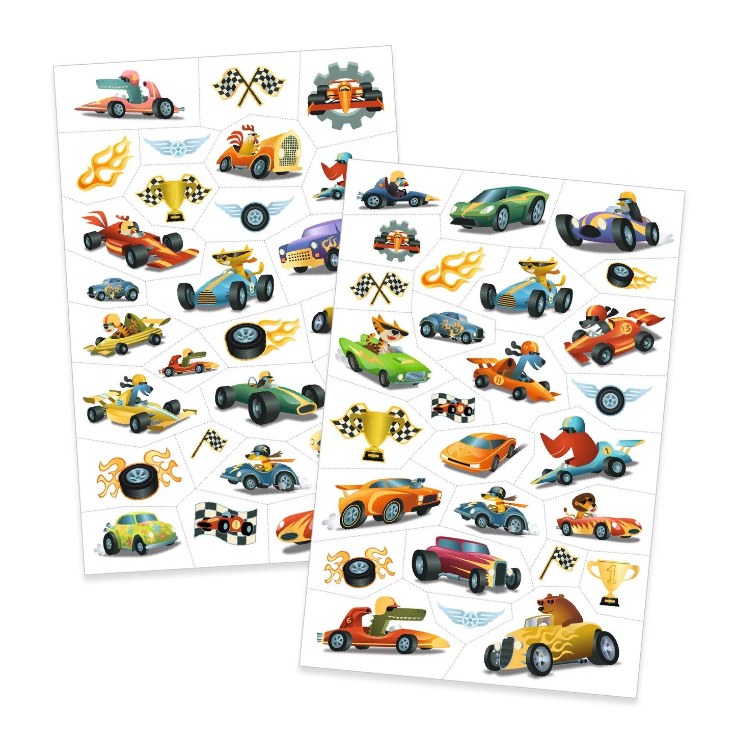 50 Tatuagens Carros Efeito Metalizado Djeco +3 anos
