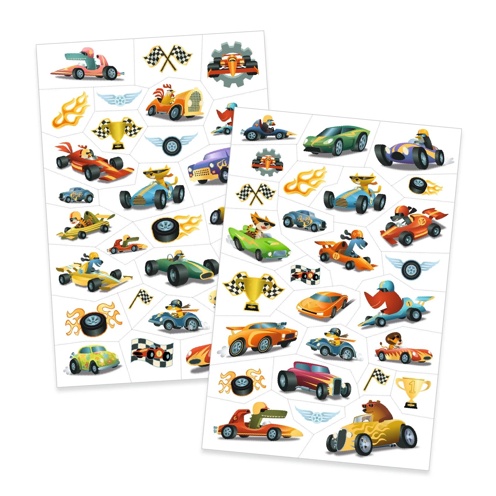 50 Tatuagens Carros Efeito Metalizado Djeco +3 anos