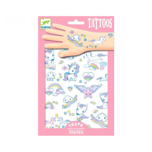 50 Tatuagens Unicórnios com Glitter Djeco +3 anos