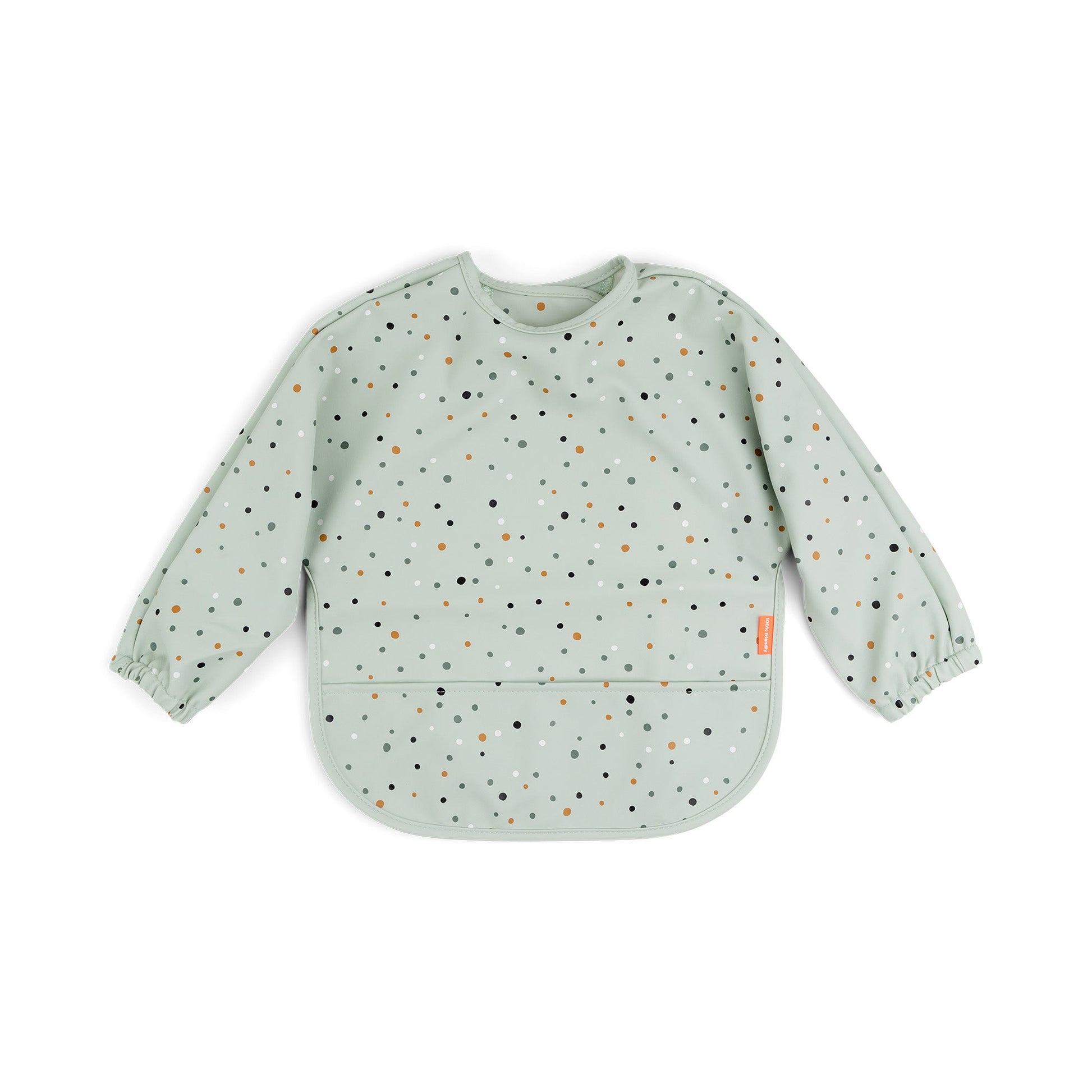 Babete de Mangas com Bolso Happy Dots Green da Done by Deer | done-by-deer-babete-mangas-happy-dots-lollakids