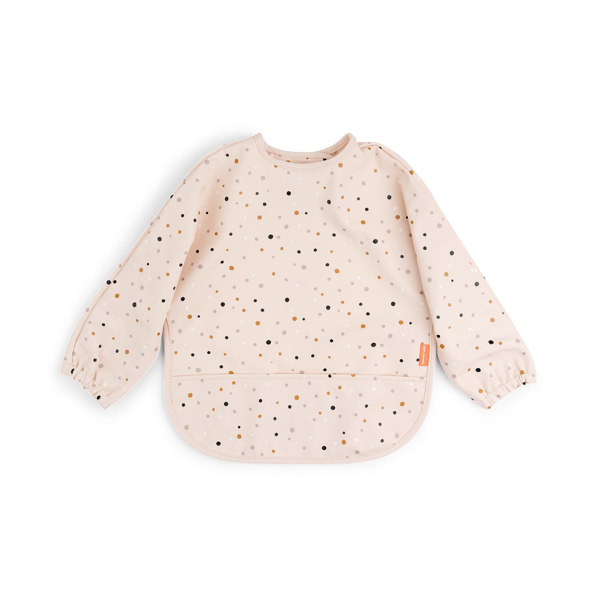 Babete de Mangas com Bolso Happy Dots Powder da Done by Deer | done-by-deer-babete-mangas-happy-dots-powder-lollakids
